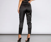 Tie Waist Satin Tapered Pants Sai Feel
